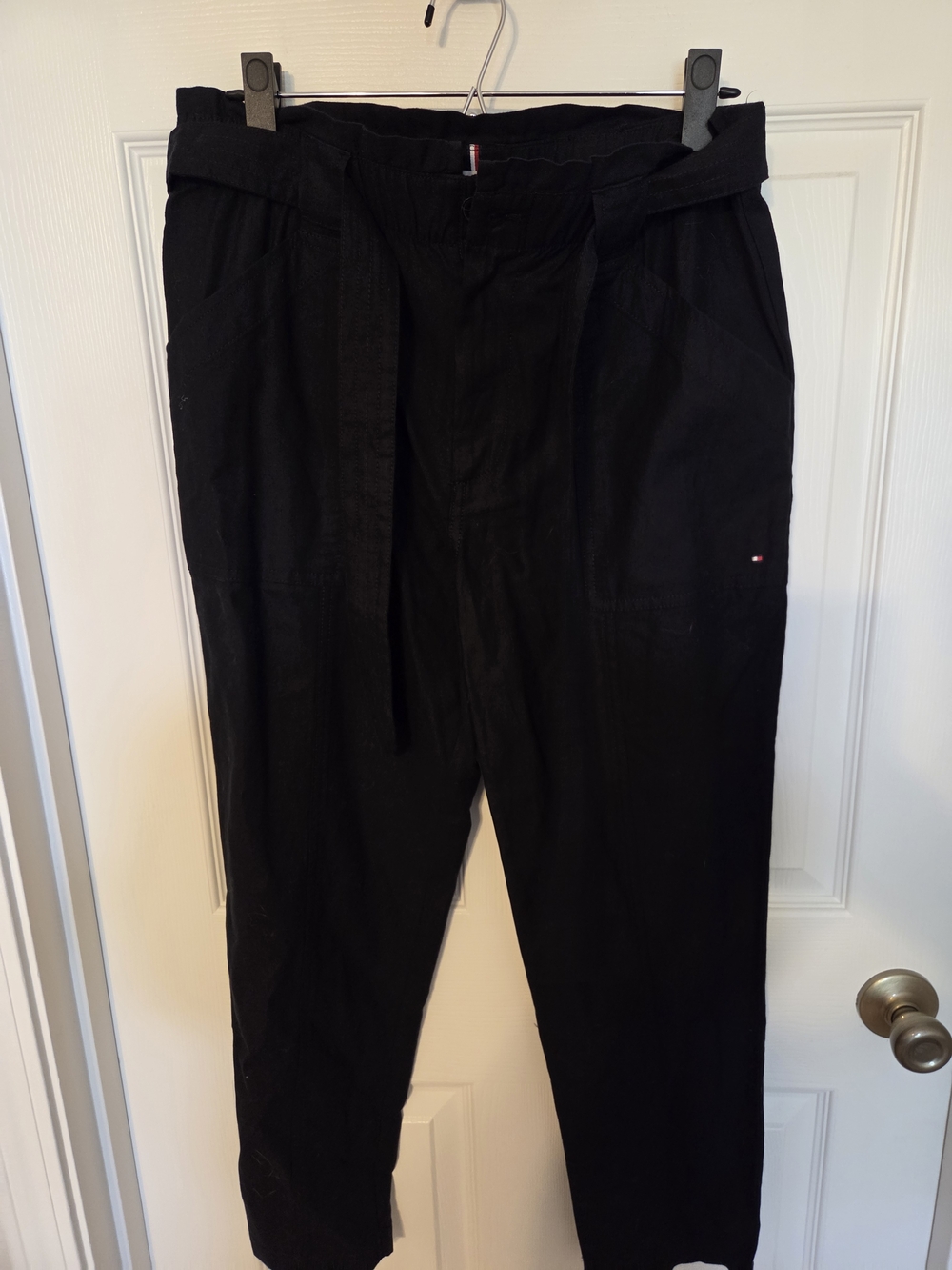 Tommy Hilfiger Black Ankle Paperbag Waist Pants